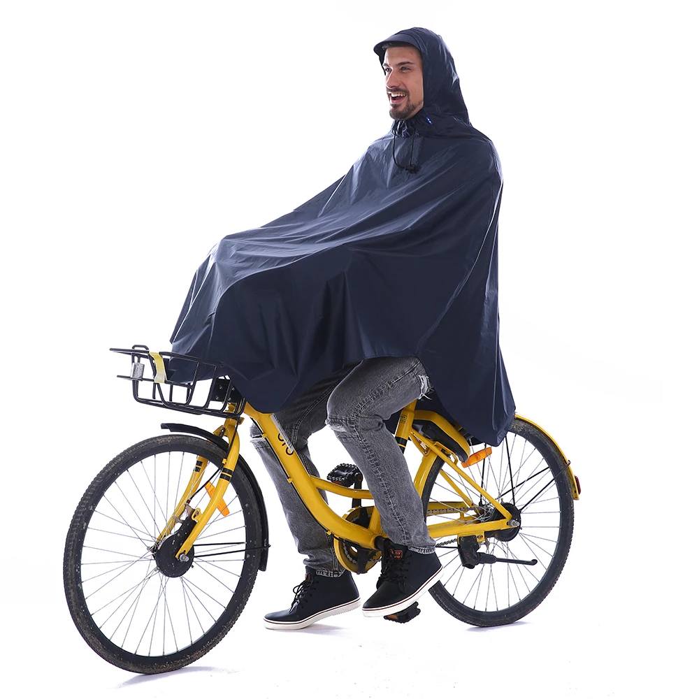 100% Motorcycle Bicycle Bike Polyester Unisex Cycling Rain Poncho Raincoat