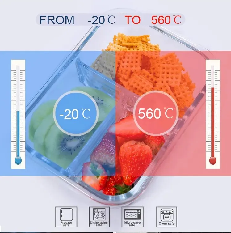 IKOO top seller glass food box with cutlery set glass bento lunch box