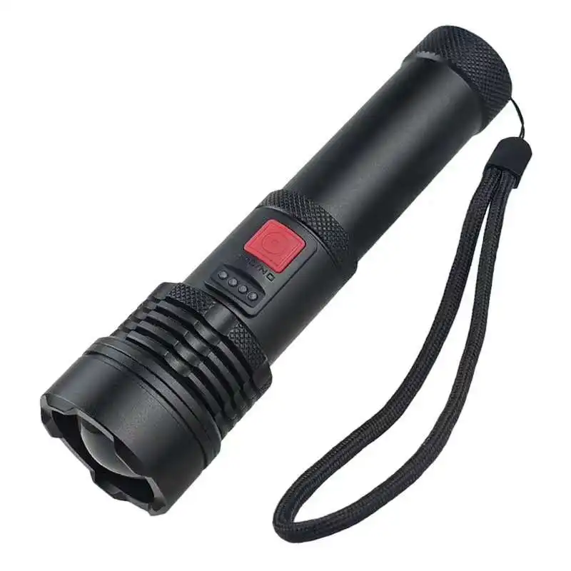5 Modes Flashlight XHP50 lamp bead glare lighting flashlight USB charging with power display