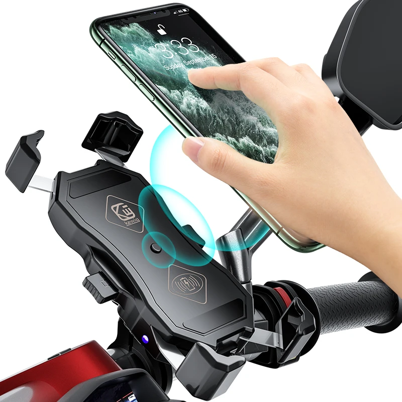360 Degree Motor Bike Motorcycle Phone Holder with Wireless Charger Motorcycle Accessories Mobile Phone Holder With Charger