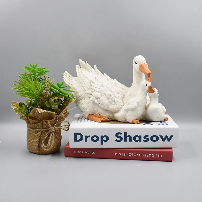 
Creative Animal Sculpture Resin Duck Family Figurines Garden Resin Ornament 