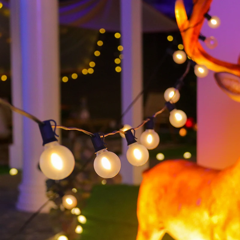 Garden Wedding Waterproof IP44 US EU UK 25FT 50FT 100FT G40 matt bulb LED String Lights