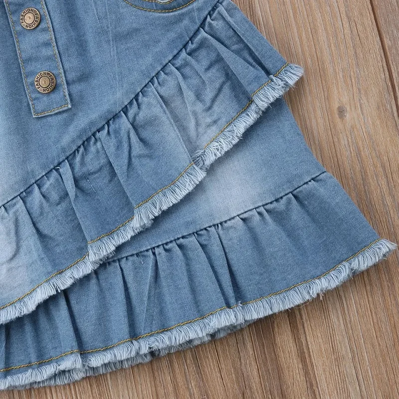 2025 Wholesale High Quality Spring Autumn Summer Season Little Kid Girl Mini Irregular Jeans Skirt