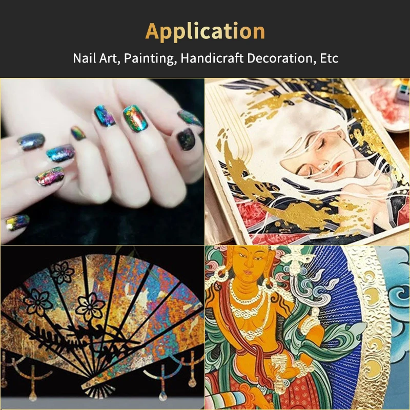 Hot Selling Wholesale Price Diy Handmade Burnt Foil Colorful  Imitation Gold Leaf Sheets For Nails Deco