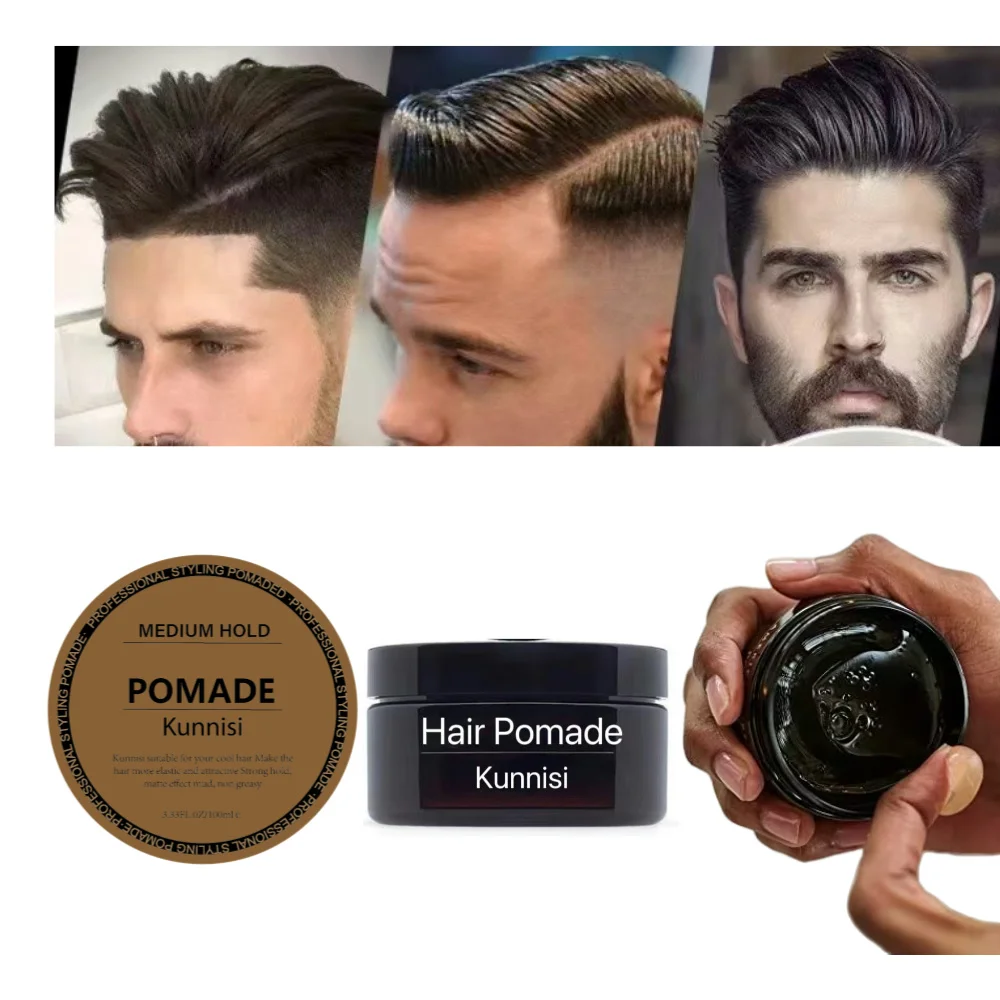100g barber shop Medium hold water based strong hold edge wax No Flaking Hair Pomade deep wave pomade