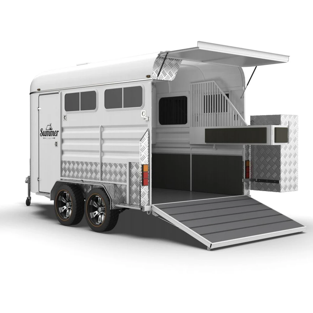 JEKEEN Hot Sale Cheap assemblable  Horse Transport Trailer 2 or 3 Horse Float Made in China