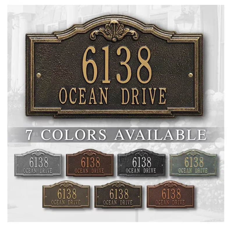 Custom Outdoor Memorial Bronze Plaque Stainless Steel Brass Signage Metal Logo house number door