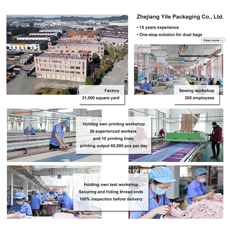 Yile Custom Logo Pink Luxury Dust Bag for Handbags Travel Storage Pouch Felt Cloth Velvet Drawstring Bags