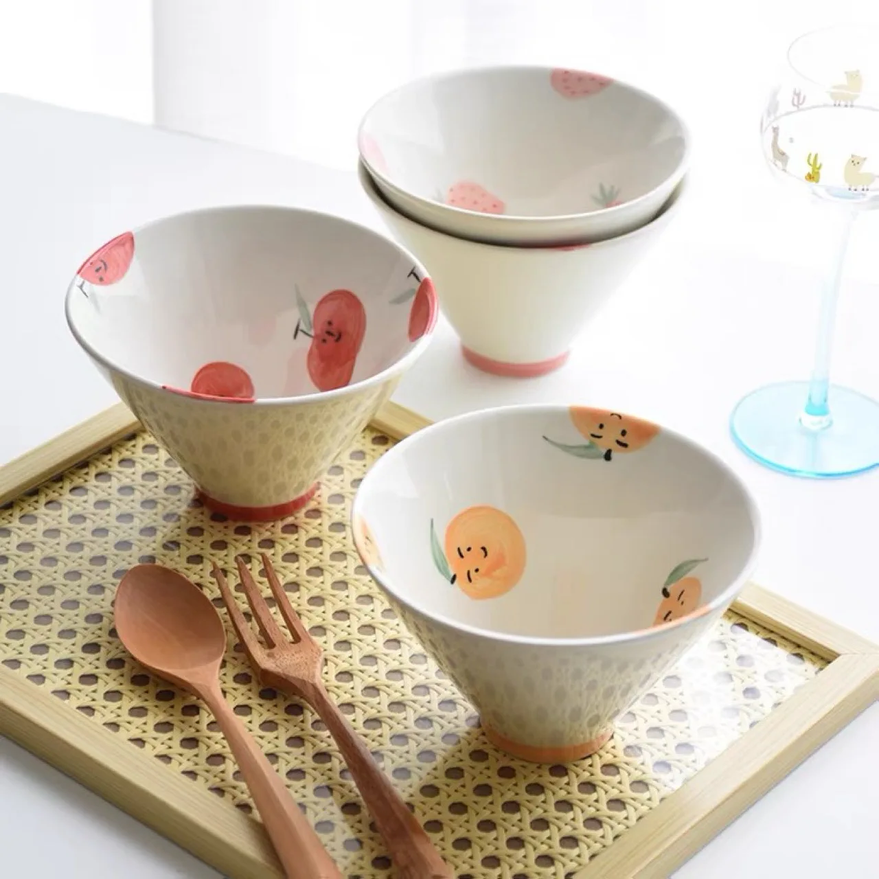 Nordic INS ceramic household personality eating rice bowl breakfast cereal bowl small soup dessert bowl