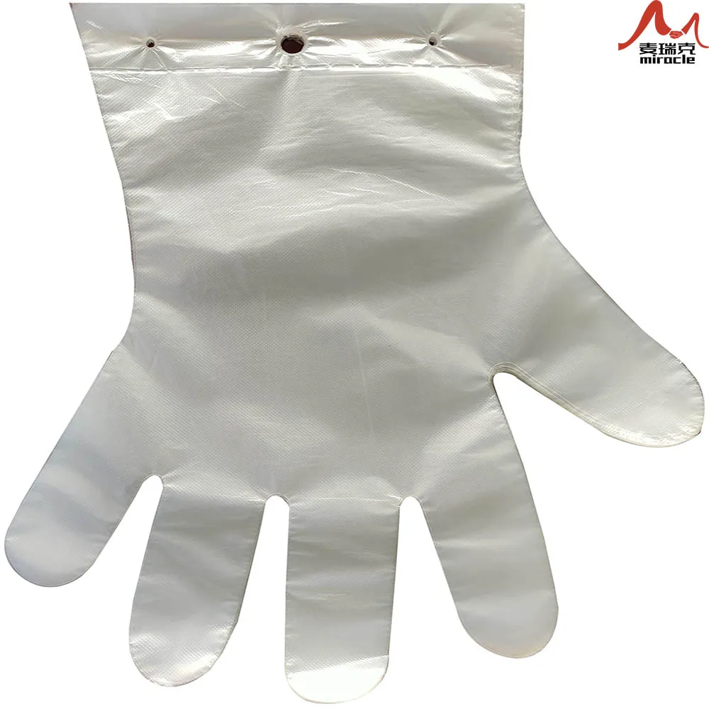 High Quality Low Price Disposable Plastic Cpe Folded Gloves Customized Logo