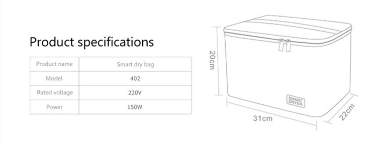 Portable folding electric dryer box machine for hanging clothes sock