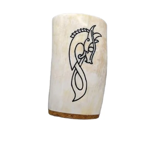 Horn Glass/Cup Dragon Pattern Custom Size MS Export Folk Art Polished MS01256 50pcs Organic Material Drink Christmas India Love