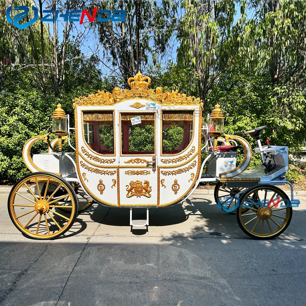 Royal Horse Drawn Style Carriage Trailer Electric From China Manufacturer Factory