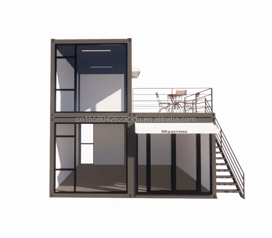 Factory Direct Sales Customizable 40ft 20ft Deluxe Bedroom Large Glass Studio Movable Wood House Exterior Wall Hotels Offices