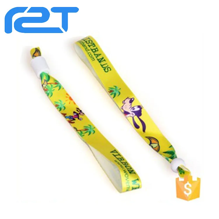 Waterproof RFID Woven Event Wristbands 13.56mhz  Classic 1K NFC NTAG 213 Fabric Bracelets Wristbands