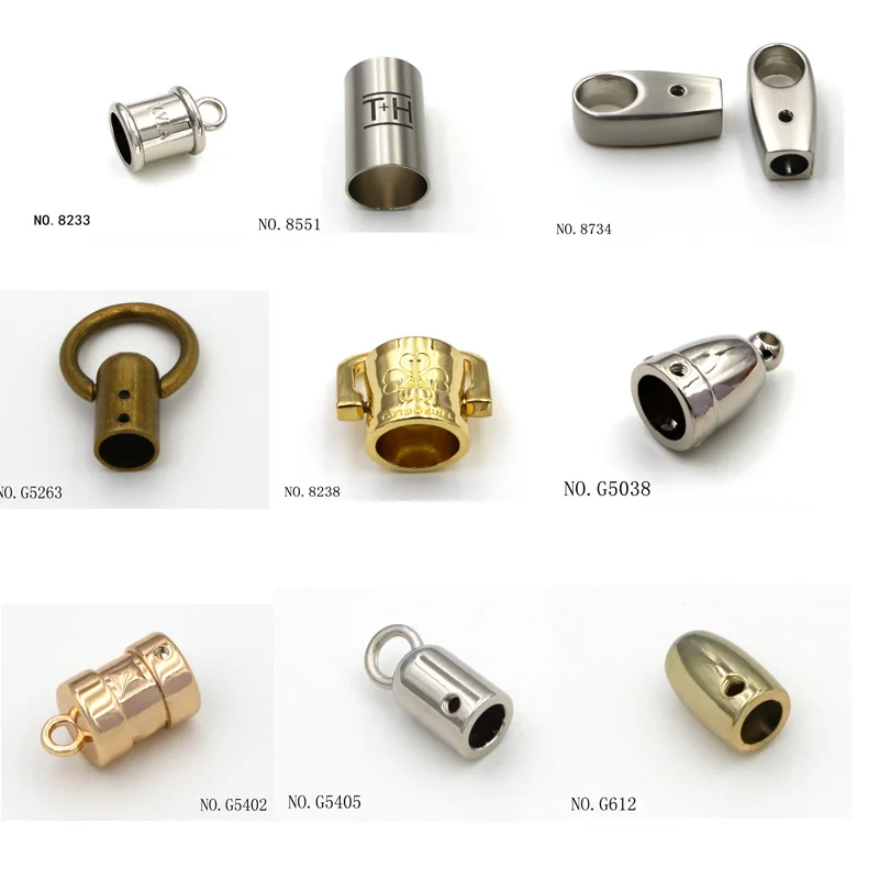 Handbag Hardware Manufacture Small Metal Stoppers Leather Cord End Capcule End With Tassel