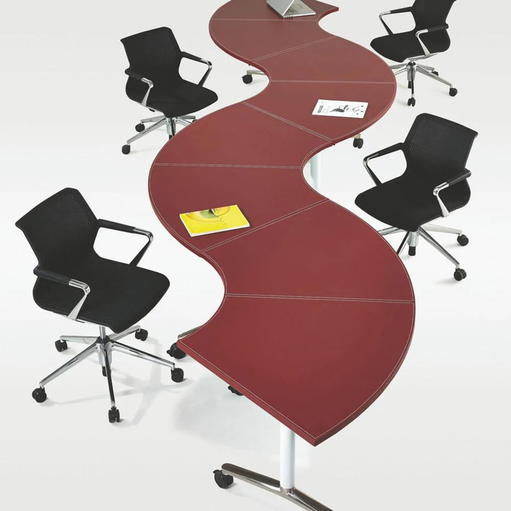 Sectional 4 6 8 12 20 person Oval Curved Office Meeting Conference Room Boardroom Table Portable Executive Meeting Desk Tables