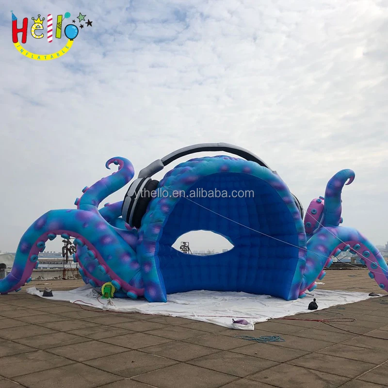 Advertising equipment event decor inflatable ocean theme cartoon octopus model inflatable dj octopus for sale