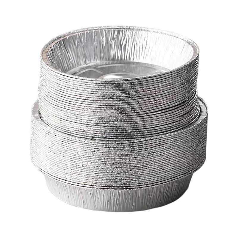 disposable Outdoor barbecue packing lunch box Circular Pan 6x9 inch size box Aluminum foil container