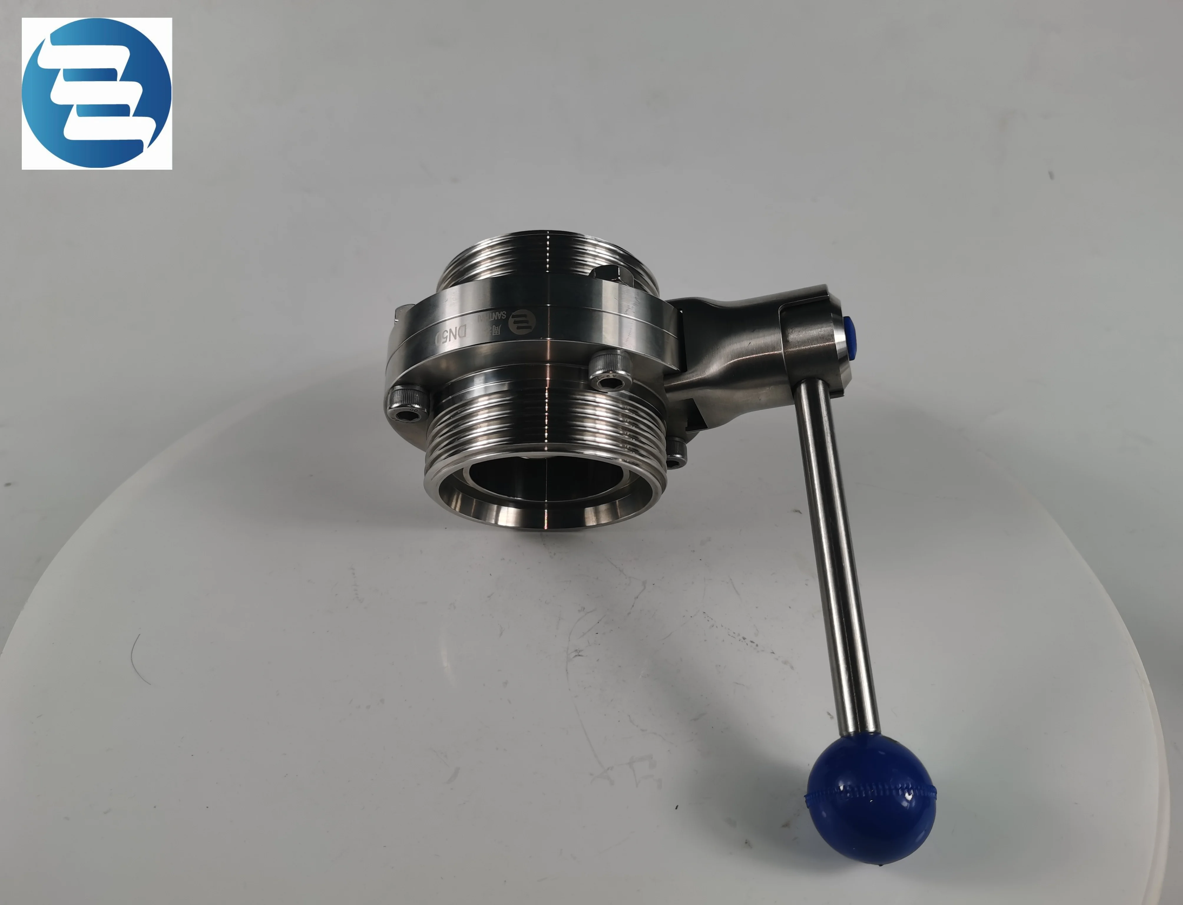 SANTHAI SS304/316L Sanitary Food Grade External Thread Butterfly Valve Manual External Thread Butterfly Valve