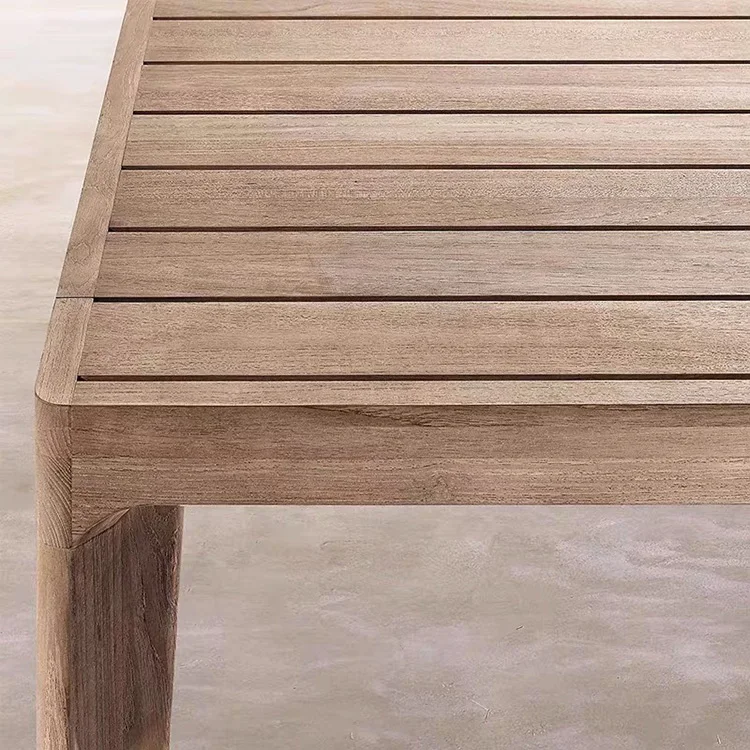 Nordic High End Teak Wooden Kitchen Counter Bar Stool Outdoor Patio Garden Bar Table and Chairs Set