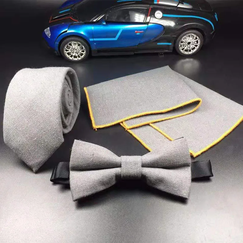 Оптовая Продажа Красочные мужские 3 предмета в комплекте с галстуком-бабочкой из полиэстера и нагрудный платок комплект