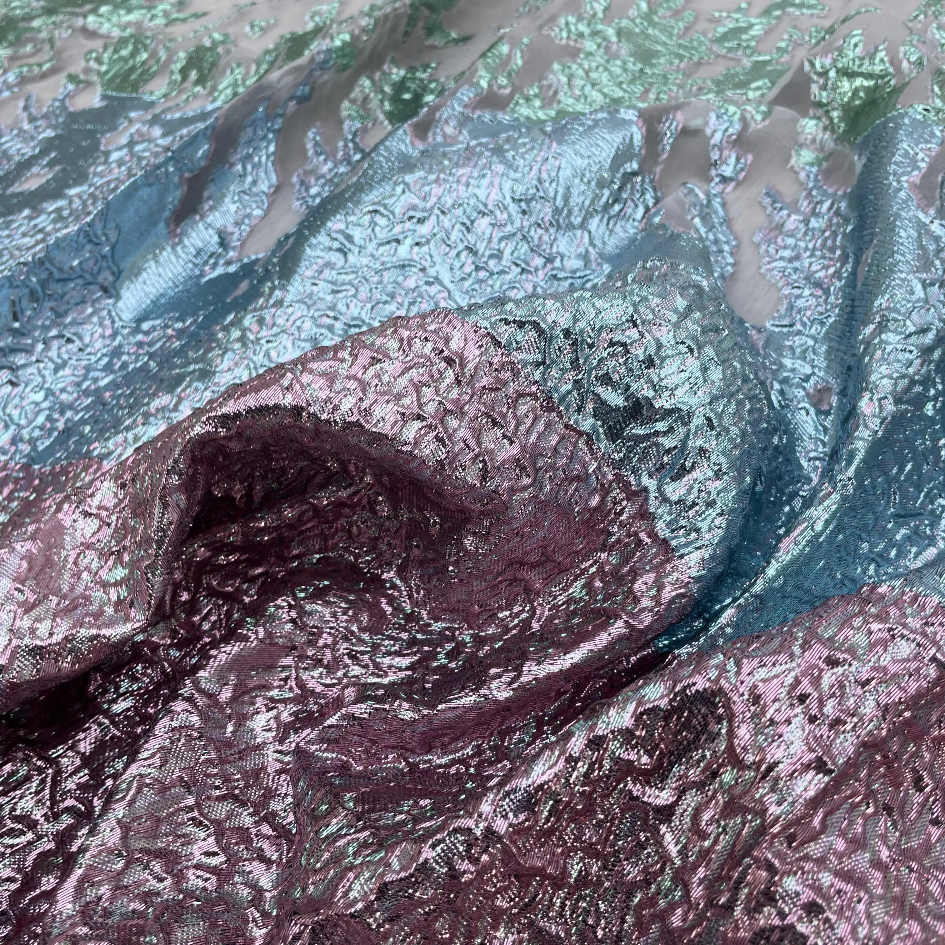 100%polyester yarn dyed lace fabric beautiful jacquard organza fabric  dress fabric