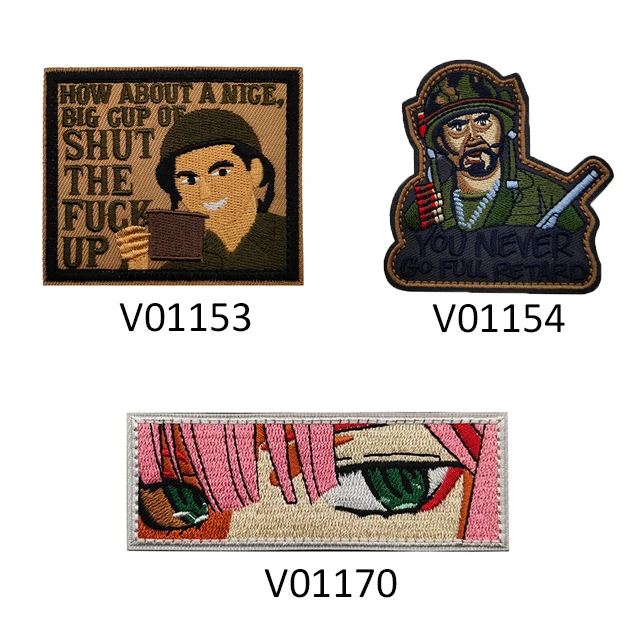 Anime People Factory Customized  String Cloth Emblems With Strong Fasteners New Styles Embroidery Emblems With Fasteners Sticker