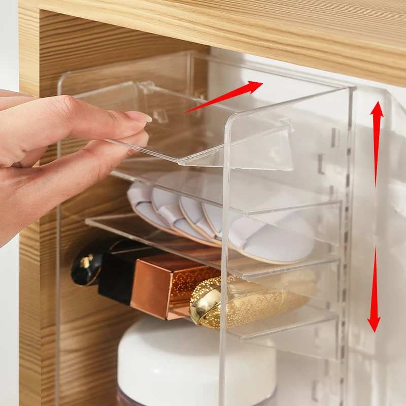Plastic Cosmetics Organizer Box with Drawers Clear PS Jewelry Chest with Lid and Drawers Mirror cabinet storage box