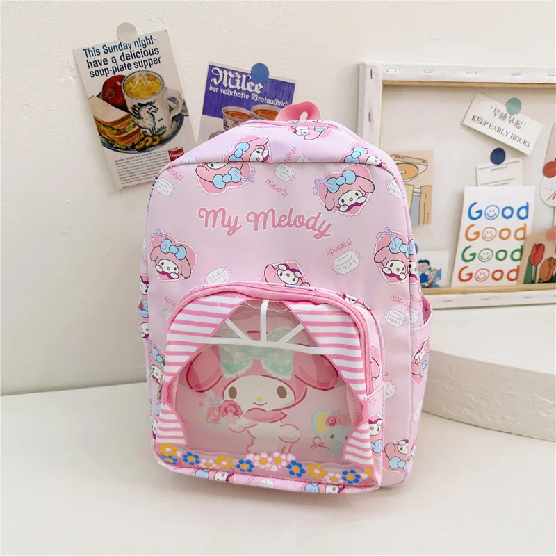 Wholesale Quality PU kids fashion waterproof backpack Custom Design cute cartoon Hello kt Cat Melody student Kuromi school bags