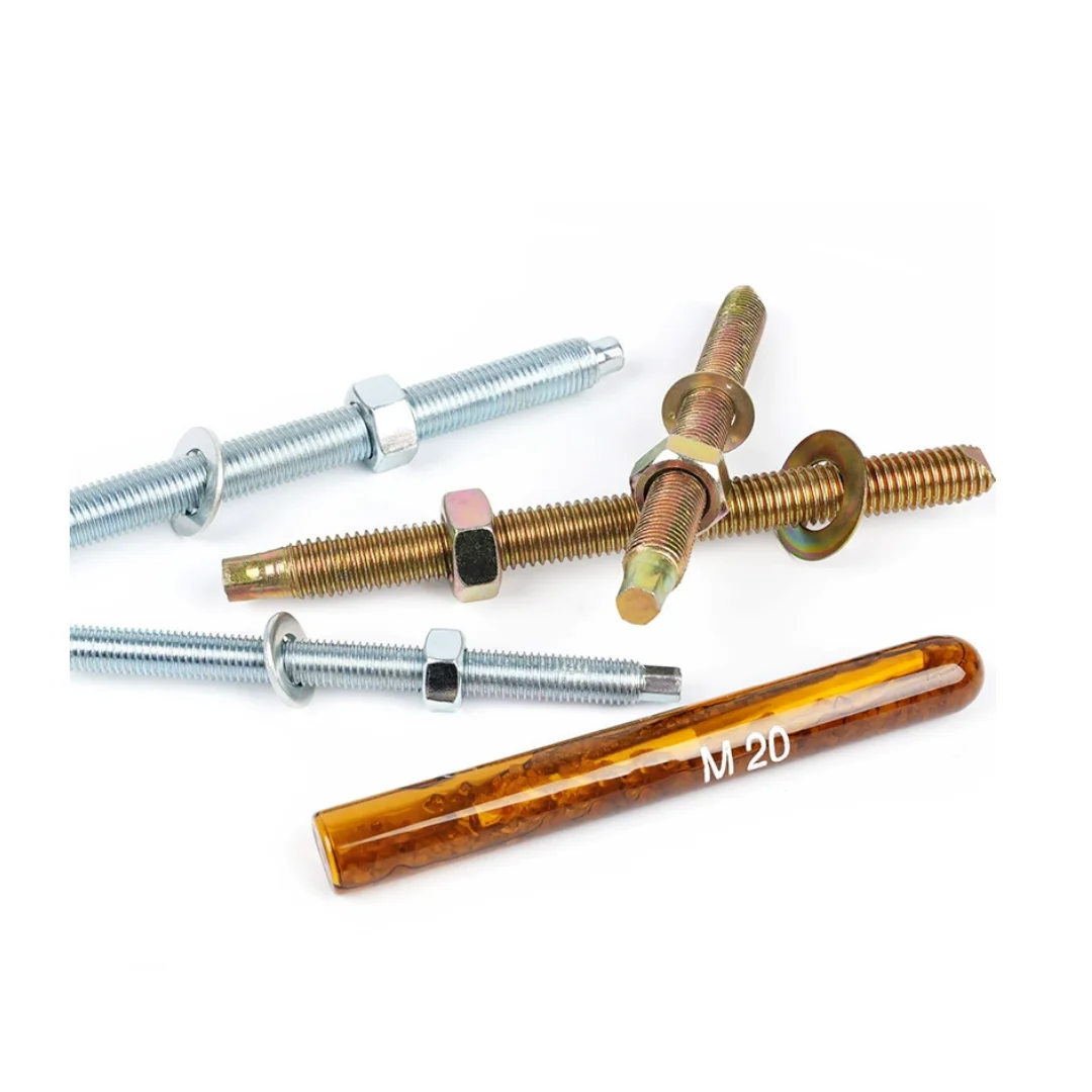 Grade 5.8 zinc plated chemical anchor bolt concrete anchor for building construction Tthread rod