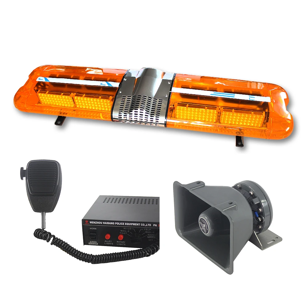 Amber Warning Led Light Bars Strobe LED Lightbar with Siren Speaker