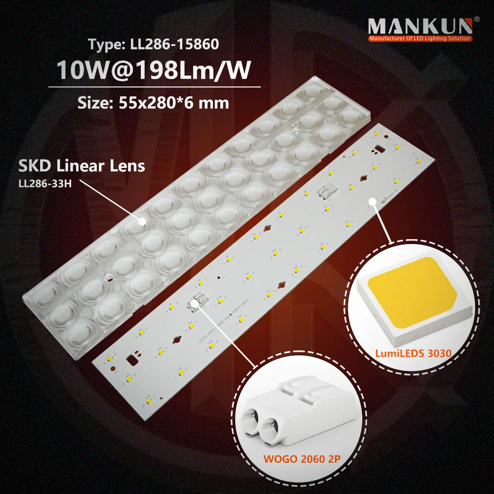 Linear LED Module High Efficiency 200LM/W Zhaga Constant Current 10W 80 Chip Led 5050/ 80w Lighting and Circuitry Design 95 2000