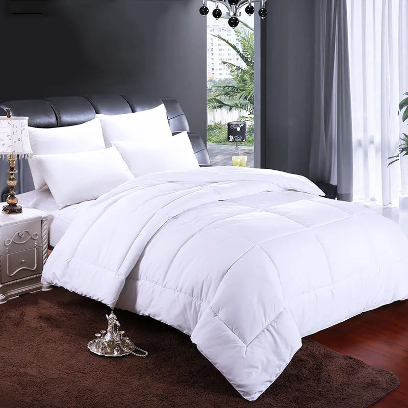 hotel comforter duvet insert white square pattern 225gsm100% microfiber filling quilt queen size