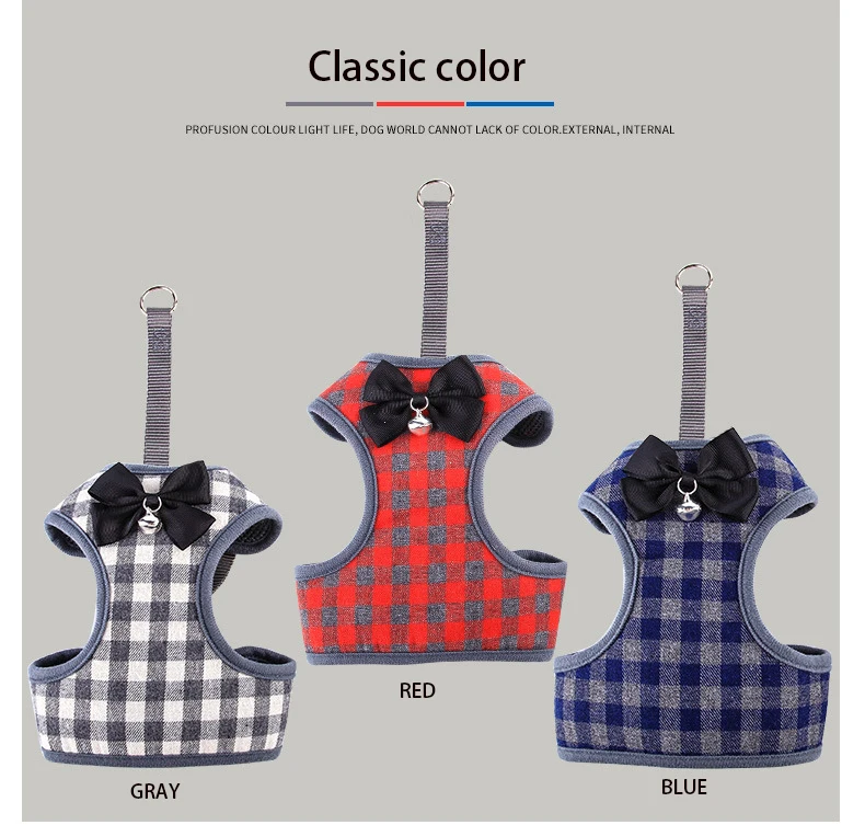 Wholesale Dog Harness and Leash Set Safety No Pull Adjustable with Soft Mesh Vest Harness for Small Dogs and Cats Walk Outdoor