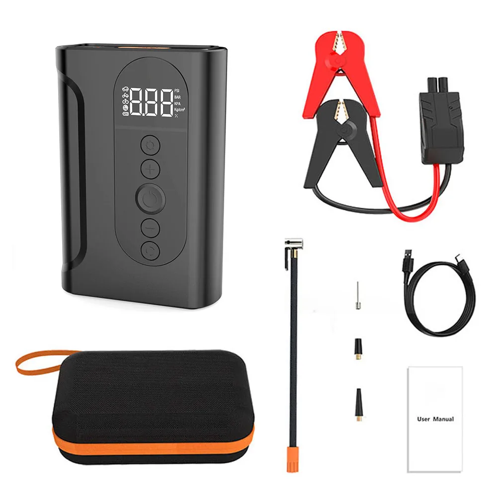 Compressortire Booster Jumper Multi Function Start Pump Battery Power Bank Portable Car Jump Starter
