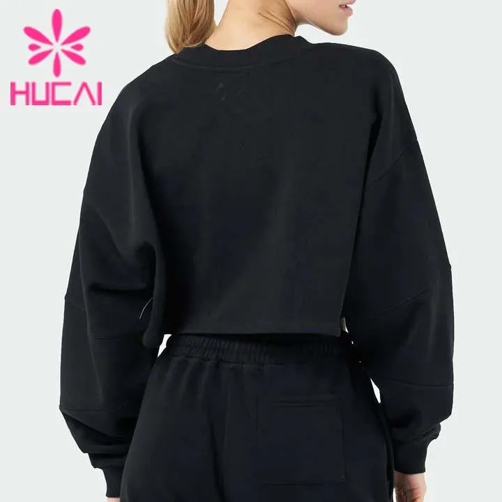 Low MOQ High Quality Garments Workout Clothing Casual Wear Cool Style Breathable Women Long Sleeve Sweatshirt