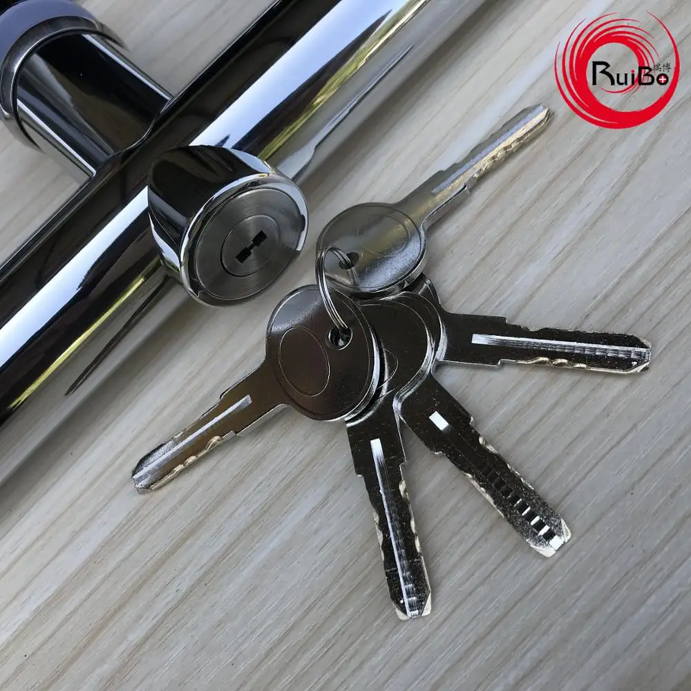 Whole sale round stainless steel glass door pull handle lock