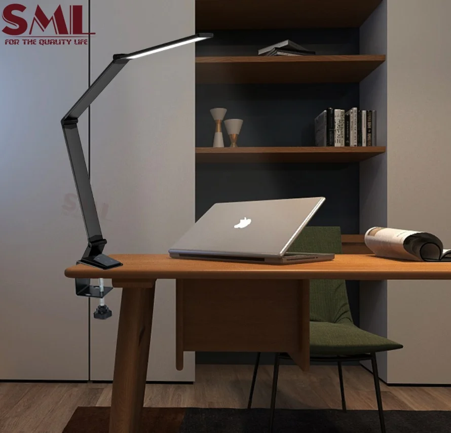 China Factory Aluminium 5 Grade Dimming with USD Charging port Light Study Lamps LED Desk Touch Control Table Lamp