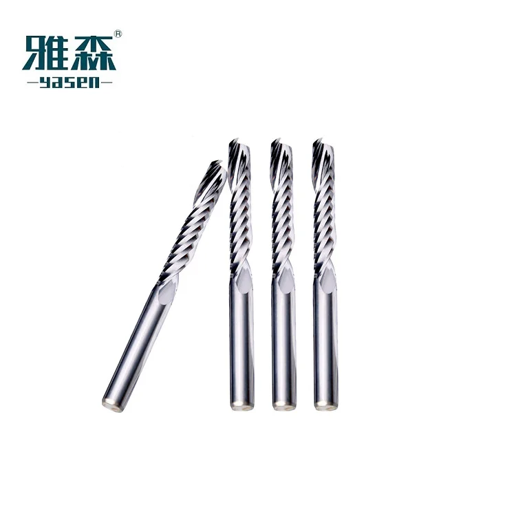 Solid Carbide Single Flute Upcut End Mill Router Bits CNC Spiral O Flute 1/4-Inch Diameter 1/4-Inch Shank 31014-SC