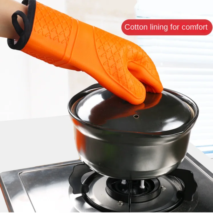 Waterproof Pot Holders Silicone Microwave Gloves Non-Slip Oven Baking Heat Resistant Silicone Oven Mitts