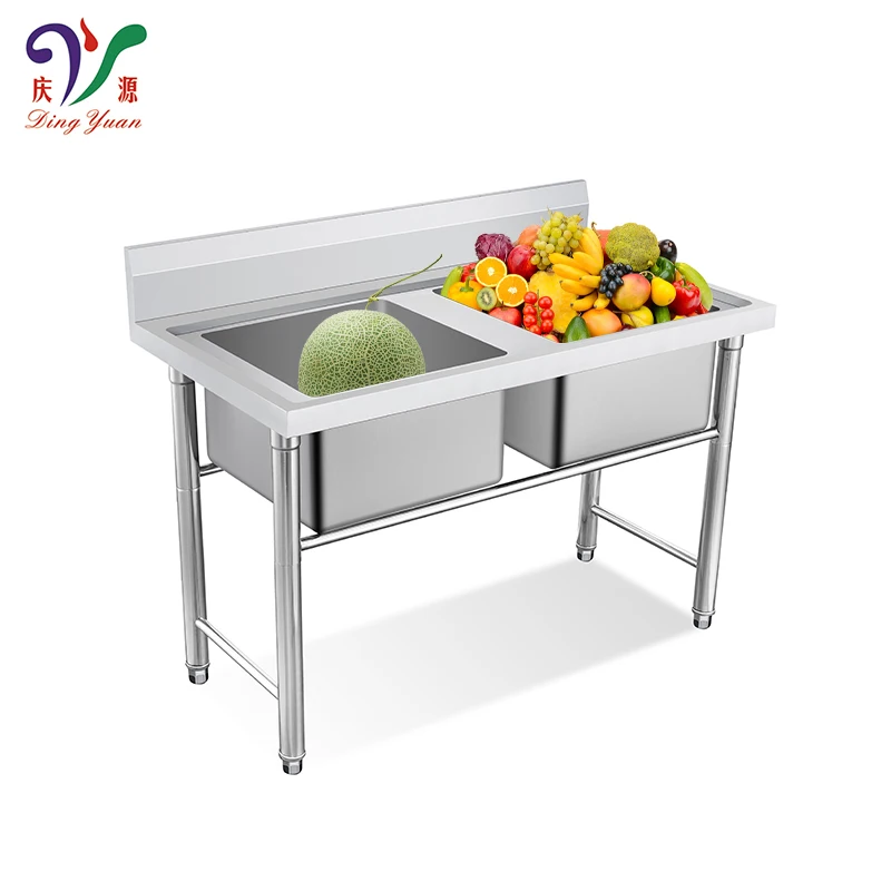 Custom size commercial 201 304 stainless steel restaurant sink compartment kitchen sink table