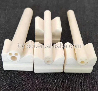 99.7%Al2O3 Ceramic Round Single Bore Alumina protection Tubes