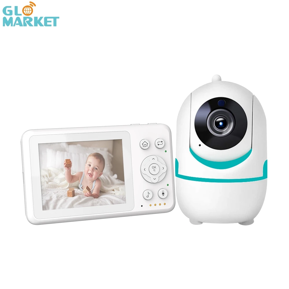 Glomarket Baby Camera  With Screen  360 View Baby Monitor Infrared Night Vision Zoom Camera Two-way Audio with Lullaby Playing