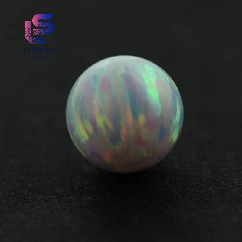 Opal Stone Good Price Shaped Smooth Synthetic White Created Opal Jewelry Setting Jewelry Oval Cabochon Shape Flat Bottom