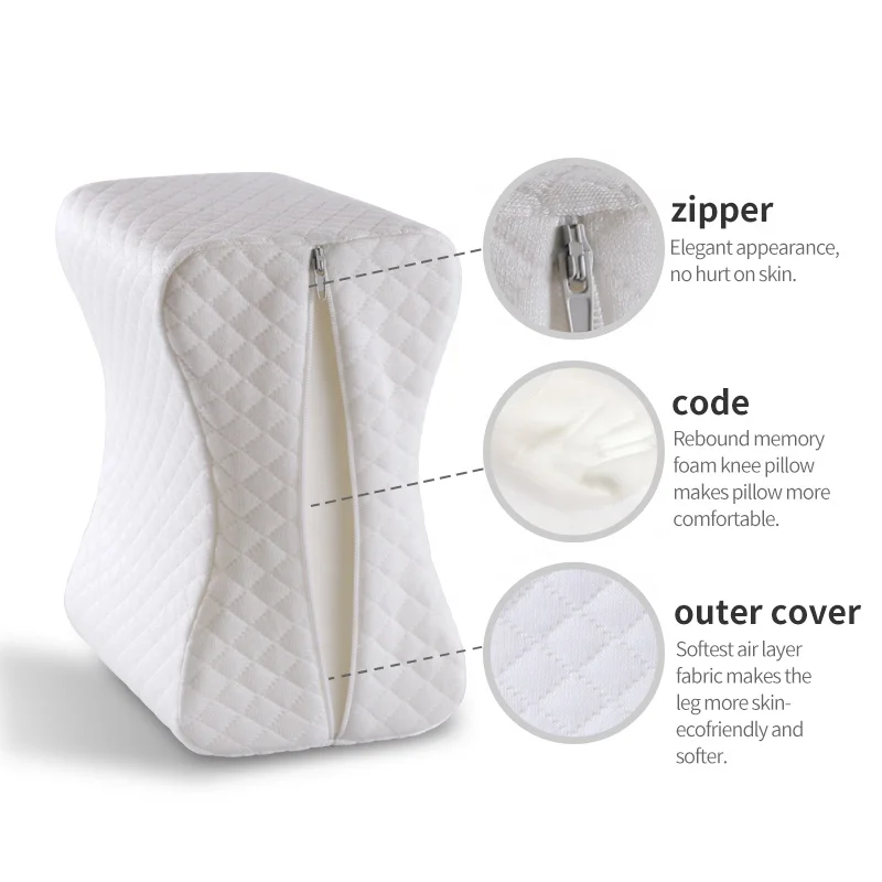 Hot Sale Side Sleepers Memory Foam Foot Rest Relax Leg Pillow With Removable Cover