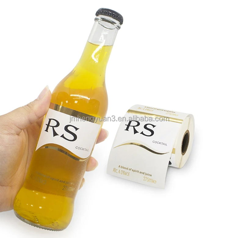 Custom Printing Food Label Beverage Drinking Wine Bottle Label Sticker for Packaging