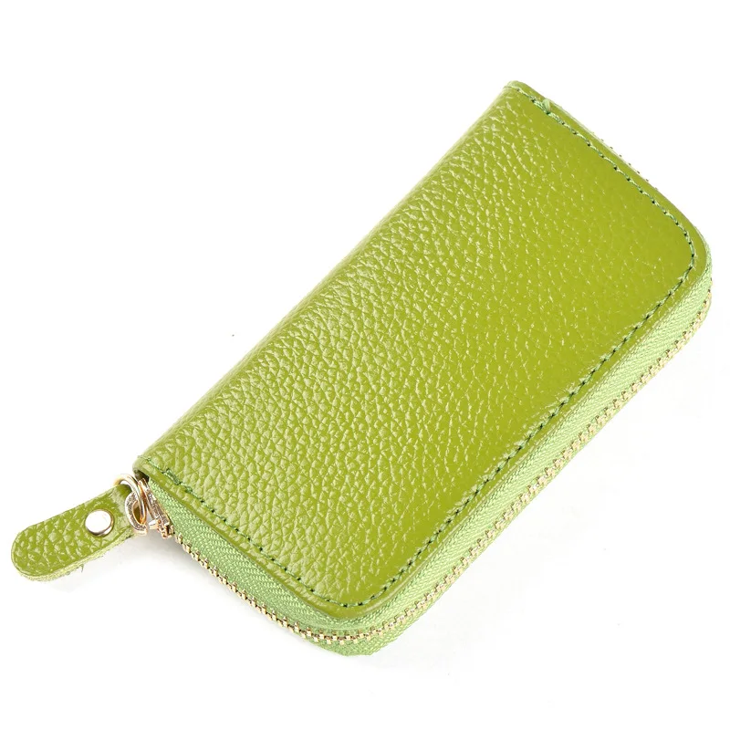 2021 Metal Hook and Keyring Zipper Bag Genuine Leather Car Smart Key Chain Keychain Holder Car Key case wallet for Remote Key