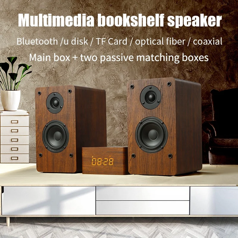 Wooden TV SoundBar Bluetooth Speaker Home Theater System 3D Surround Sound Bar Subwoofer Audio Remote Control Wall Mountable