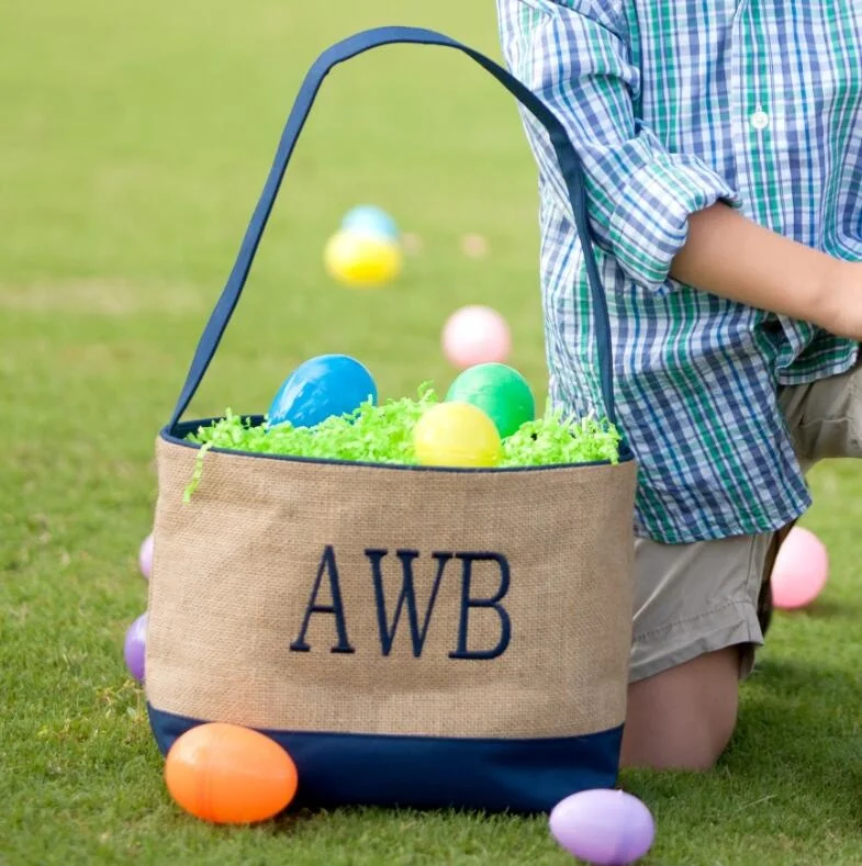 CFP G273 RTS Easter Gift Tote Blank Burlap Easter Basket